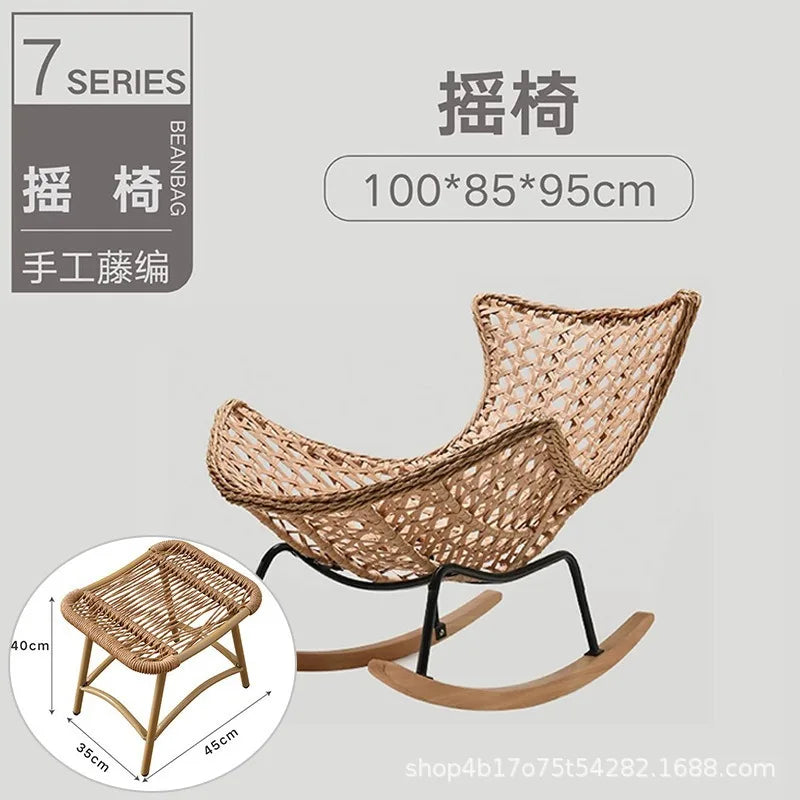Rocking chair recliner adult sleeping single rattan balcony lazy chair bedroom casual home lazy sofa