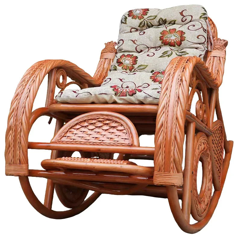 TAO Natural rattan rocking chair recliner adult balcony home leisure elderly nap chair